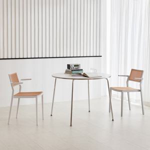 베스트리빙 미드센츄리 모던 원형 크롬 1000 식탁 테이블 발리팔걸이  2인 식탁세트