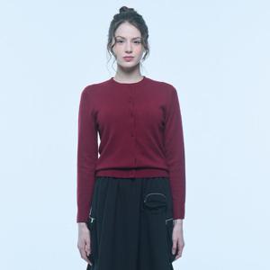 [유닛]캐시미어 블렌디드 비키 가디건 (ZFKKCA10AN-WINE)