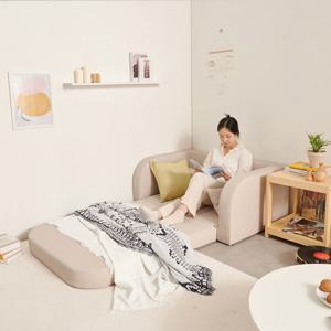 수오 반달 패브릭패턴 방수가죽 접이식 소파베드 2인용 (2711-2)