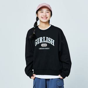 [소이] 여자 가을이월 블랙레터링맨투맨티(25S5455)