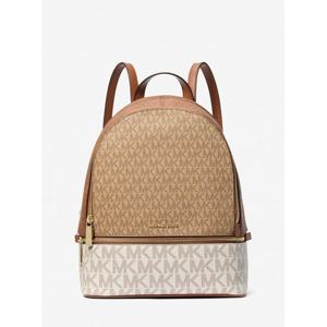 마이클코어스 레아 지퍼 백팩 미디엄 - MK 시그니처 35S5GRAB6V3117 카멜 멀티