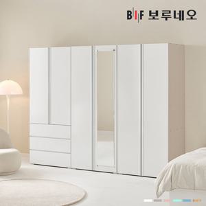 [착불] 보루네오 타키 2400 FF세트 장롱 장농 이불장 안방 작은방 원룸 서랍 거울 8자