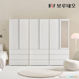 [착불] 보루네오 리키 2400 HH세트 옷장 이불장 안방 작은방 원룸 서랍 거울