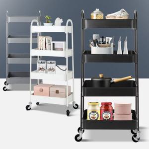 틈새수납 로크 4단 이동식수납장 다용도조립식 주방틈새 트롤리