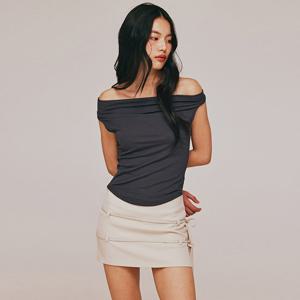 COWL & OFF SHOULDER TWO WAY TOP_T513TP100(DG)