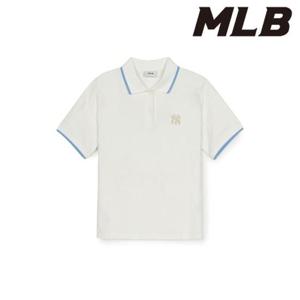 MLB (3FPQM0353-50IVS)  25S 신상 여성 다이아 모노그램 톤톤 자카드 카라 티셔츠