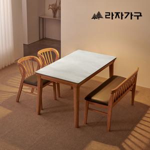 라자가구 데니스 통세라믹 4인용 식탁세트 벤치형