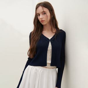 [SATIN] 레이스 테이프 니트 가디건 O252T902