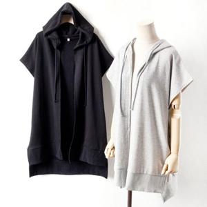 빅사이즈 빅 후드 캐주얼 조끼 DWW1326 트레이닝