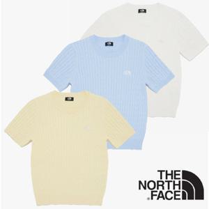 노스페이스 여성 홀리데이 반팔 스웨터 여행룩 NT7AR30 YDH