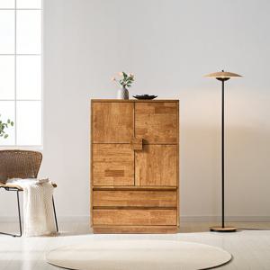 앤테이 고무나무 원목 양주 진열장 도어형 수납장 750