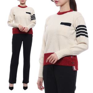 [톰브라운] 21FW 여성 사선 모헤어 트위드 니트 (FKA344A_Y1502_100_21F)