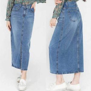 스커트 치마 롱 데님 청치마 앞트임 데일리 데이트 여자
