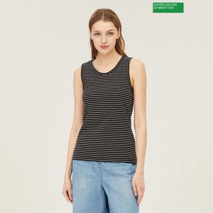 베네통 비비 골지 스트라이프 티셔츠 BATS50431