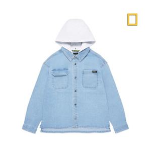 내셔널지오그래픽키즈  (K251USH010) 데님 셔켓 후드 청 남방