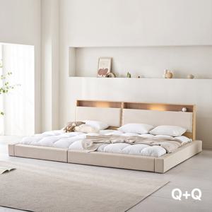아씨방가구 제로업 LED수납헤드 가죽 오픈형 패밀리침대 Q+Q 독립