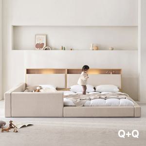 아씨방가구 제로업 LED수납헤드 가죽 세이프 패밀리침대 Q+Q