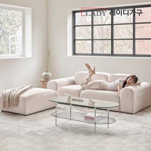 레이디가구 올리 패브릭 3인 소파