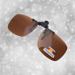 안경착용자용 클립선글라스 편광선그라스   브라운