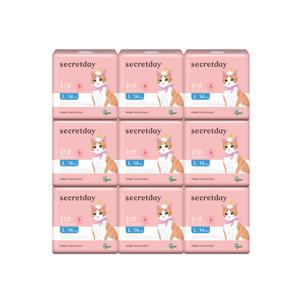 [시크릿데이]시크릿데이 러브 플러스 생리대 대형 14p X 9팩