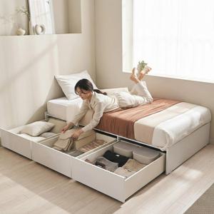 로사 빅 서랍 무헤드 싱글 수납형 평상형 침대 프레임 S