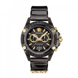 베르사체 아이콘 액티브 크로노그래프 쿼츠 블랙 다이알 남녀공용 시계 VEZ700421