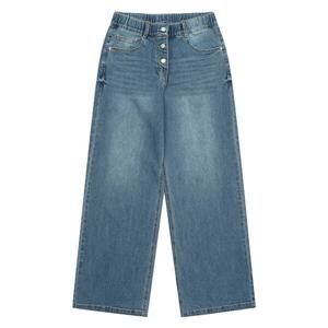 [에스핏]버튼 블루 와이드 데님 팬츠 - 라이트블루 (SJZ101FJPT4