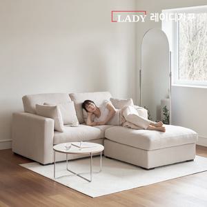 레이디가구 소노 프리미엄 거위털 패브릭 모듈 소파 3인용 + 스툴