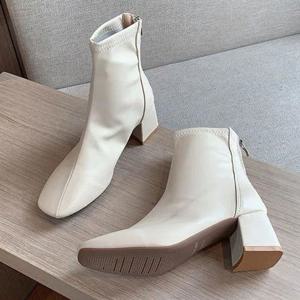 3컬러 앵클부츠 뒷지퍼 삭스부츠 슬림 앵클힐