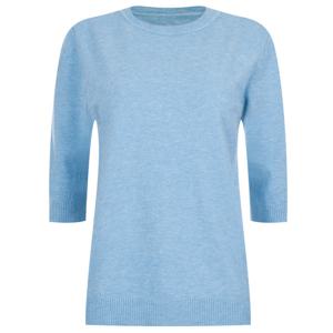 샵앤) 파스텔 여성 5부 라운드 봄 간절기 레귤러핏 오피스 데일리 반팔 니트 티셔츠 WNW-WKN-11866-블루