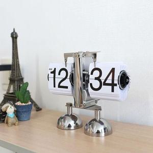 인테리어 침실 공부방 카페 화이트 플립 탁상시계