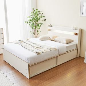 헤이몰리 쑥쑥 LED 조명 라운드형 슬라이딩 수납 침대 Q 7존 독립 유로탑 매트