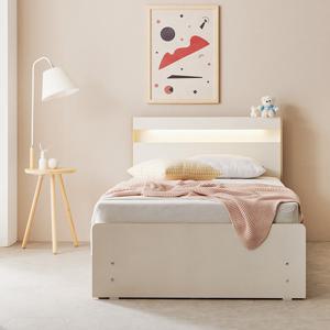 헤이몰리 쑥쑥 LED 조명 스퀘어형 슬라이딩 수납 침대 SS 7존 독립 유로탑 매트