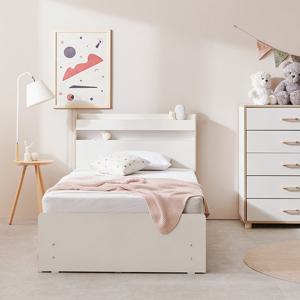 헤이몰리 쑥쑥 LED 조명 라운드형 서랍 수납 침대 SS 7존 독립 유로탑 매트