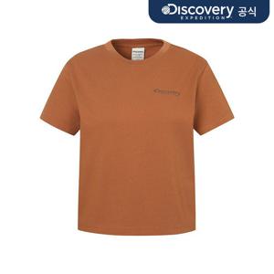 프레시벤트 여성 워싱 크롭 캠핑 핸드드로잉 그래픽 반팔티셔츠 (D/ORANGE) DWRS98053-ORD