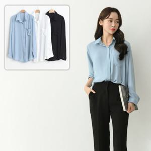 카라 쉬폰 크림 블라우스 201C871S 빅사이즈 여성 503