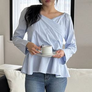 빅사이즈 503 블라인드셔링랩블라우스 DLTU107