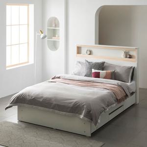 장인가구 샤른 편백 원목 LED 4서랍 수납침대 프레임 Q