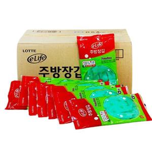 롯데 이라이프 고무장갑 중 그린 60켤레 주방 설거