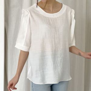 빅사이즈 503 렛츠린넨7부블라우스 DGOU118