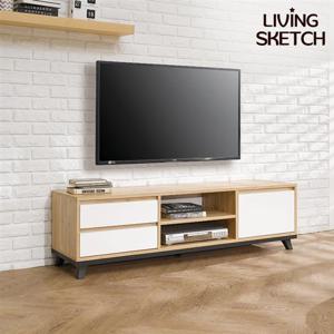 [리빙스케치] 국내제작 루크바트 1500 거실장[착불]TV장식장 2단 거실수납장 티비다이 오픈형 서랍형 도어형