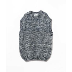 ts (s) ts 핸드다이 울 로빙 얀 니트 핸드 니트 크루넥 베스트 VT51XK01