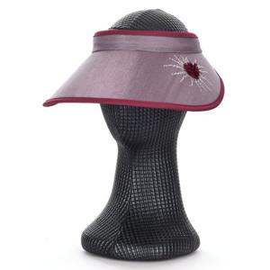 샵앤) 국산 여성 햇빛가림 오픈형 큐빅 꽃코사지 펄 썬캡 모자 KM-WH-0832-버건디