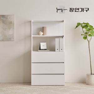 장인가구 마운트 3단 서랍장 800 2단 선반 다용도 수납장 세트