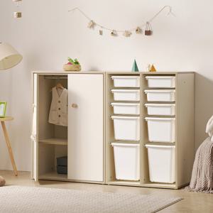 나무뜰 버디 E0등급 아기 유아 옷장 서랍장 바구니 수납장 1600 세트 MRF068C (착불)