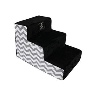 북유럽밸런스 지그재그 3단 블랙 강아지 침대 계단