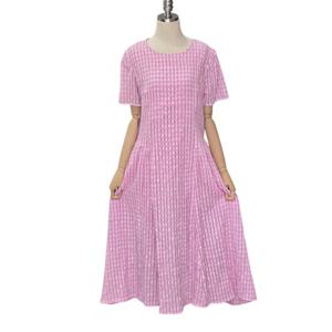 [포커스]라운드넥 체크 여름 원피스 (FM5C3OP3116)