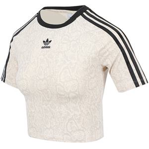 [정품] 아디다스 W 스네이크 올오버 프린트 3스트라이프 베이비 크롭 티 (JI8407)