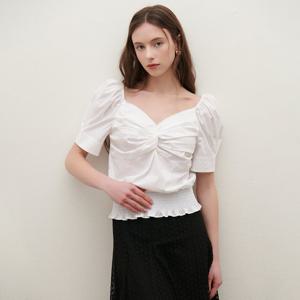 [SATIN] 꼬임 리본 블라우스 O252T206