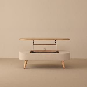 오믈렛 타원형 원목 거실리프트테이블 리프트업 소파 테이블 1200